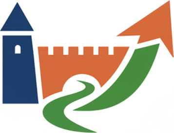 Логотип туристического центра Intourcentre, Новгород, бюджетные туры, современный плоский дизайн.